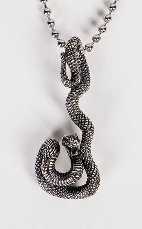 Snakebite Necklace-Cold Black Heart-Tragic Beautiful