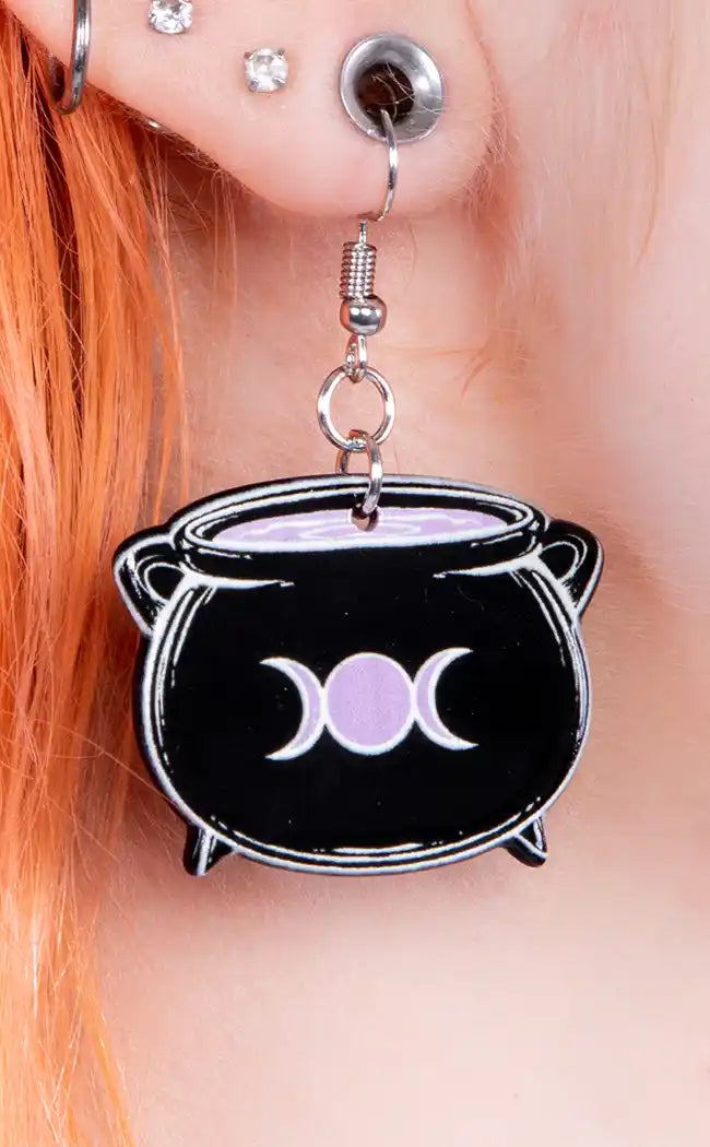 Stirring Up Magic Cauldron Earrings-Gothic Jewellery-Tragic Beautiful