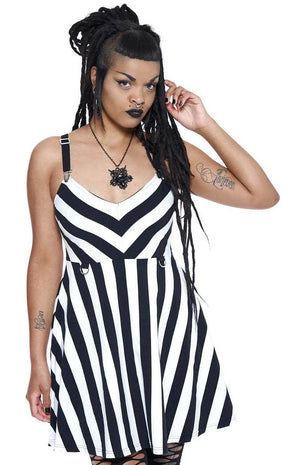 Stripe O Negative Dress-Killstar-Tragic Beautiful