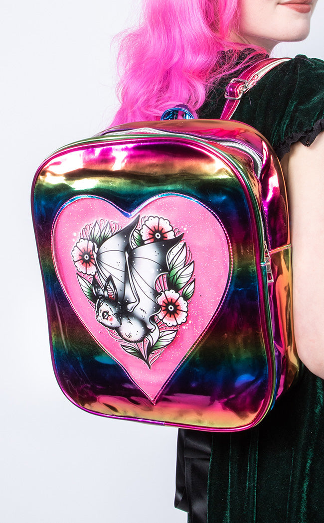 Goth Backpack in Pink and White. Gothic Fashion for the Girls. 
