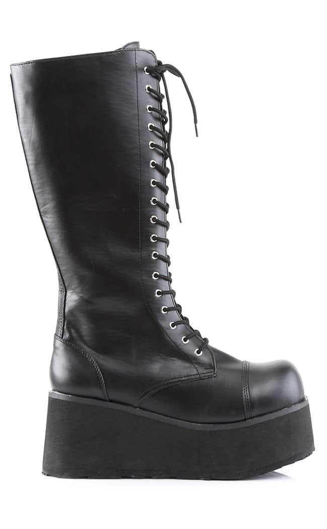 TRASHVILLE-502 Black Vegan Leather Boots-Demonia-Tragic Beautiful