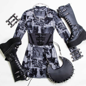 Tabloid Fodder Dress-Punk Rave-Tragic Beautiful