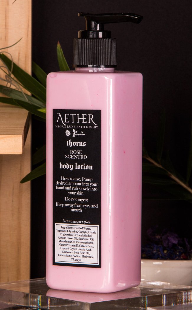 Thorns Rose Scented Vegan Body Lotion-Aether-Tragic Beautiful