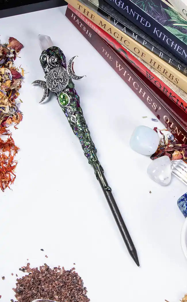 Triple Goddess Crystal Wand-Witchcraft Supplies-Tragic Beautiful
