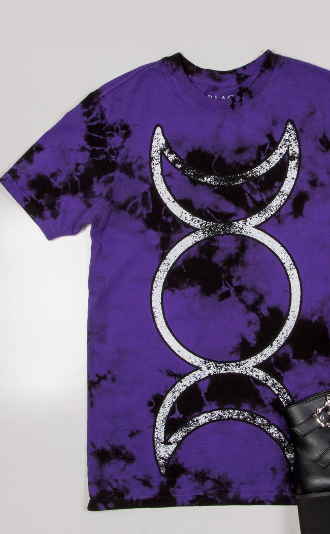 Triple Moon Purple Lightning Dye Tee-BlackCraft-Tragic Beautiful