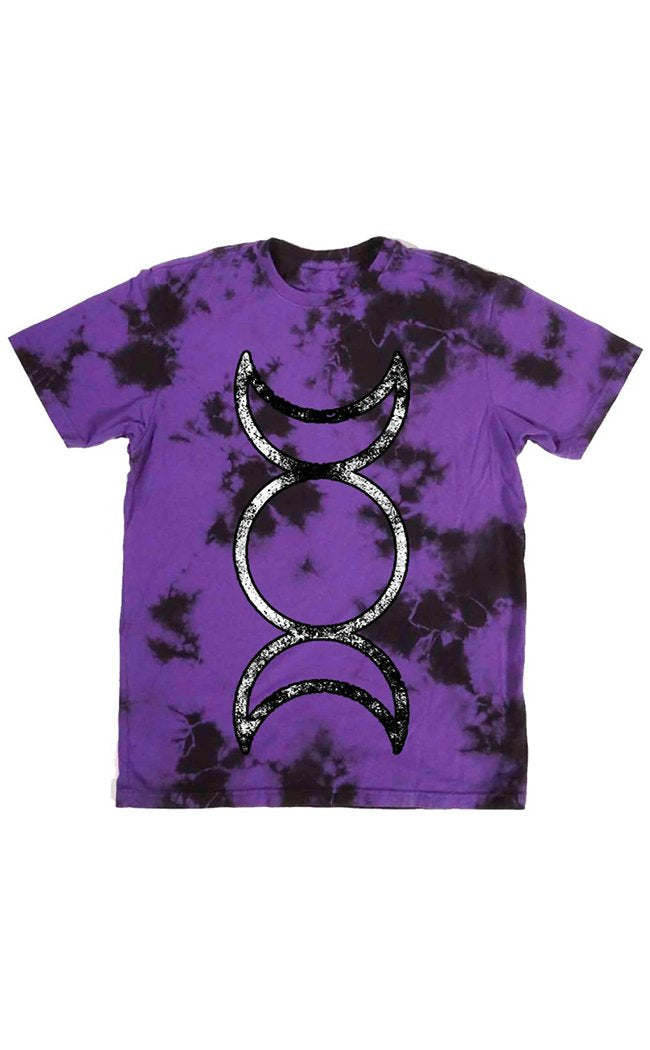 Triple Moon Purple Lightning Dye Tee-BlackCraft-Tragic Beautiful