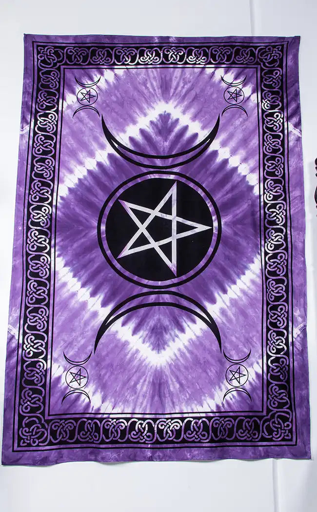 Triple Moon Tapestry | Purple Tie Dye-TB-Tragic Beautiful