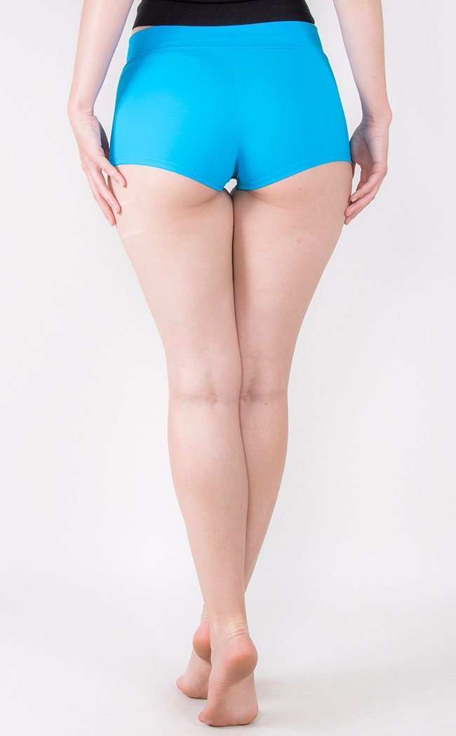 Turquoise Lycra Booty Shorts-Music Legs-Tragic Beautiful