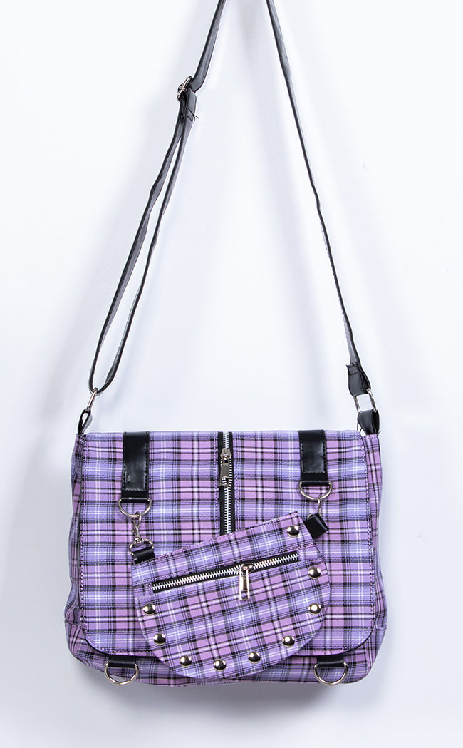 Twice The Action Shoulder Bag | Lilac-Banned Apparel-Tragic Beautiful
