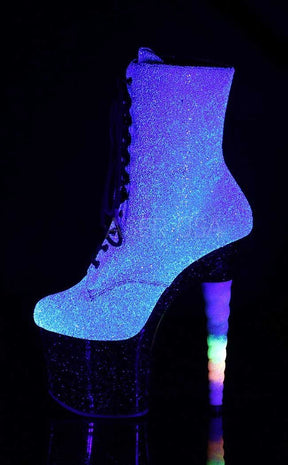 UNICORN-1020G Iridescent Glitter Ankle Boots-Pleaser-Tragic Beautiful