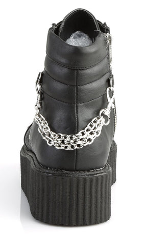 V-CREEPER-565 Black Vegan Leather Ankle Boots-Demonia-Tragic Beautiful