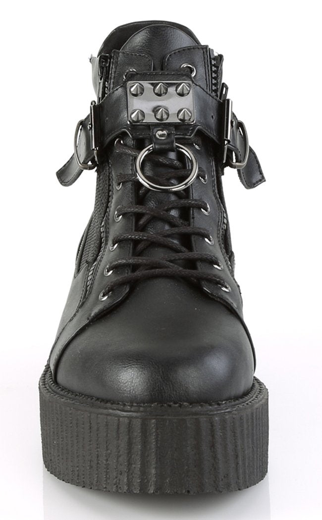 V-CREEPER-566 Black Vegan Leather Boots-Demonia-Tragic Beautiful