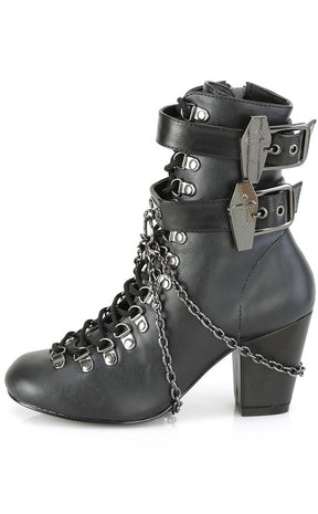 VIVIKA-128 Black Vegan Ankle Boots-Demonia-Tragic Beautiful