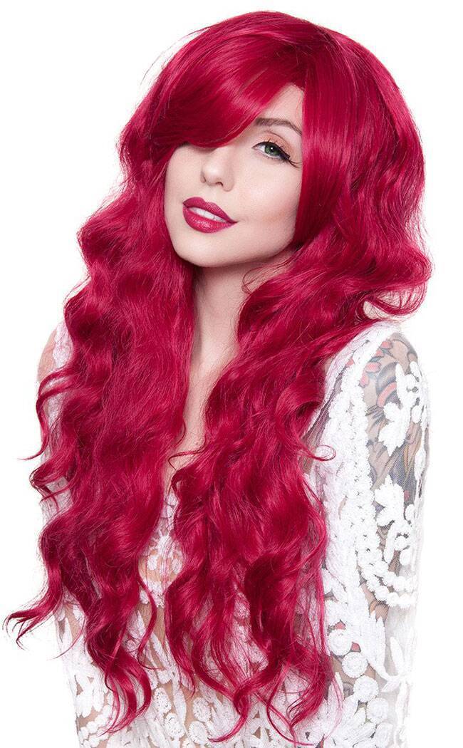 Vesta Long Cranberry Wavy Wig-Rockstar Wigs-Tragic Beautiful