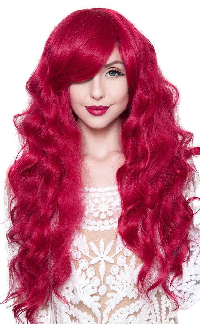 Vesta Long Cranberry Wavy Wig-Rockstar Wigs-Tragic Beautiful