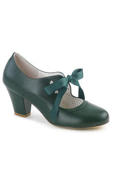 WIGGLE-32 Dark Green Faux Leather Heels-Pin Up Couture-Tragic Beautiful