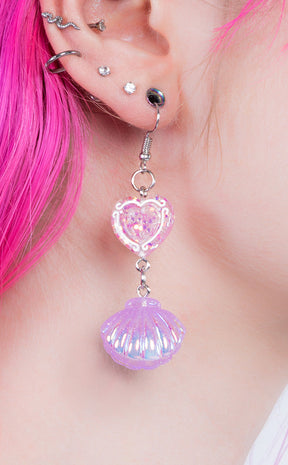 What the Shell Lilac Earrings-Drop Dead Gorgeous-Tragic Beautiful