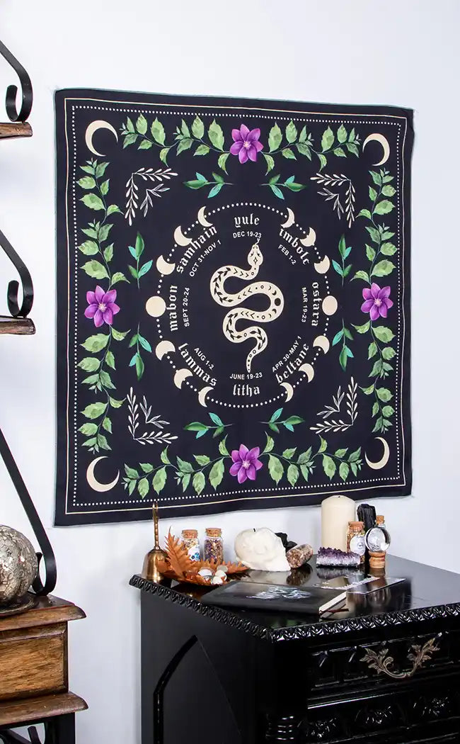 Wheel of Magick Tapestry-Altar Cloths-Tragic Beautiful