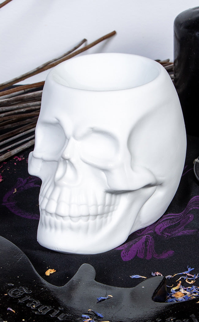 White Skull Oil Burner-Gothic Gifts-Tragic Beautiful