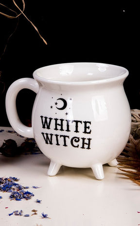 White Witch Cauldron Mug-Homewares-Tragic Beautiful