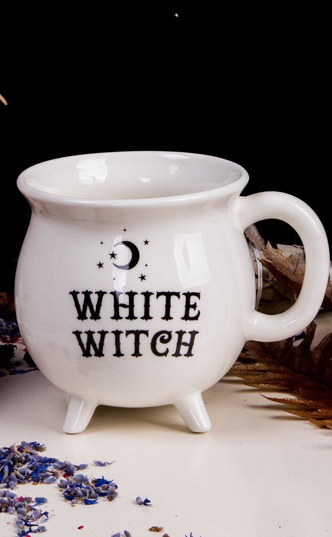 White Witch Cauldron Mug-Homewares-Tragic Beautiful