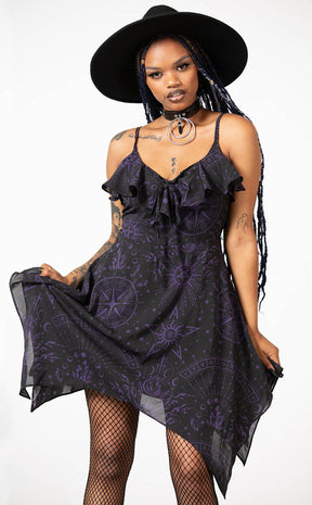 Witches Finger Chiffon Dress-Killstar-Tragic Beautiful