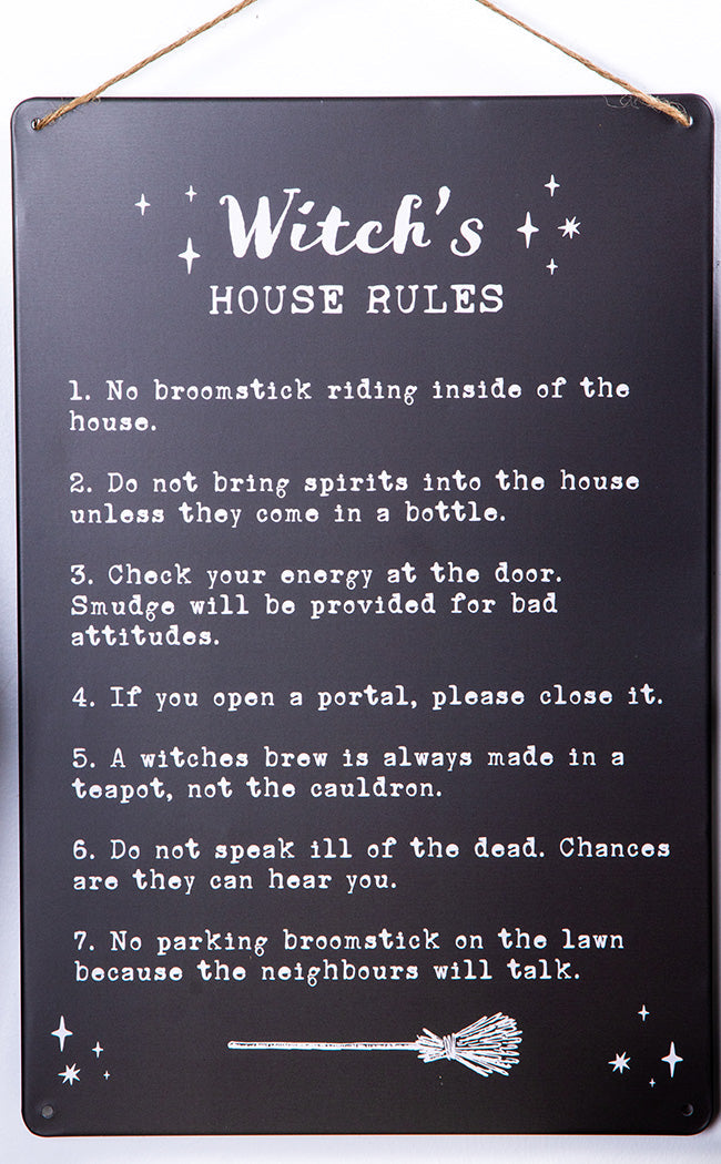 Witch's House Rules Metal Sign-Homewares-Tragic Beautiful