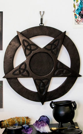 Wooden Pentagram Wall Art-Homewares-Tragic Beautiful