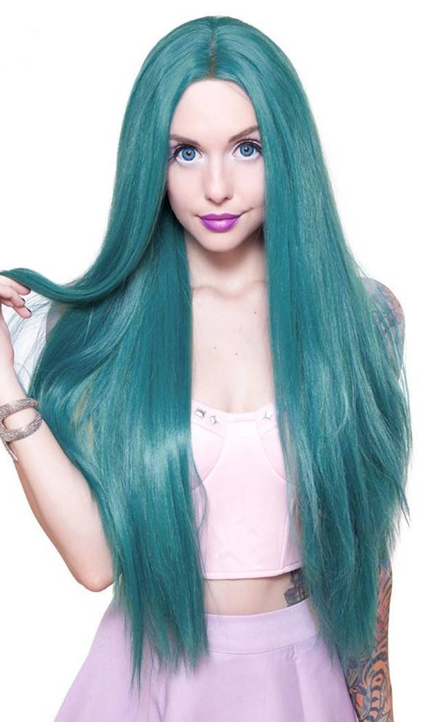 Yaki Mermaid Lace Front 32" Turquoise Wig-Rockstar Wigs-Tragic Beautiful