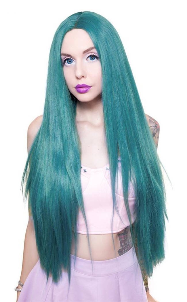 Yaki Mermaid Lace Front 32" Turquoise Wig-Rockstar Wigs-Tragic Beautiful