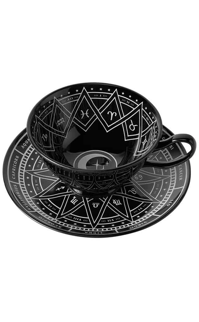 Zodiac Tea Cup & Saucer-Killstar-Tragic Beautiful