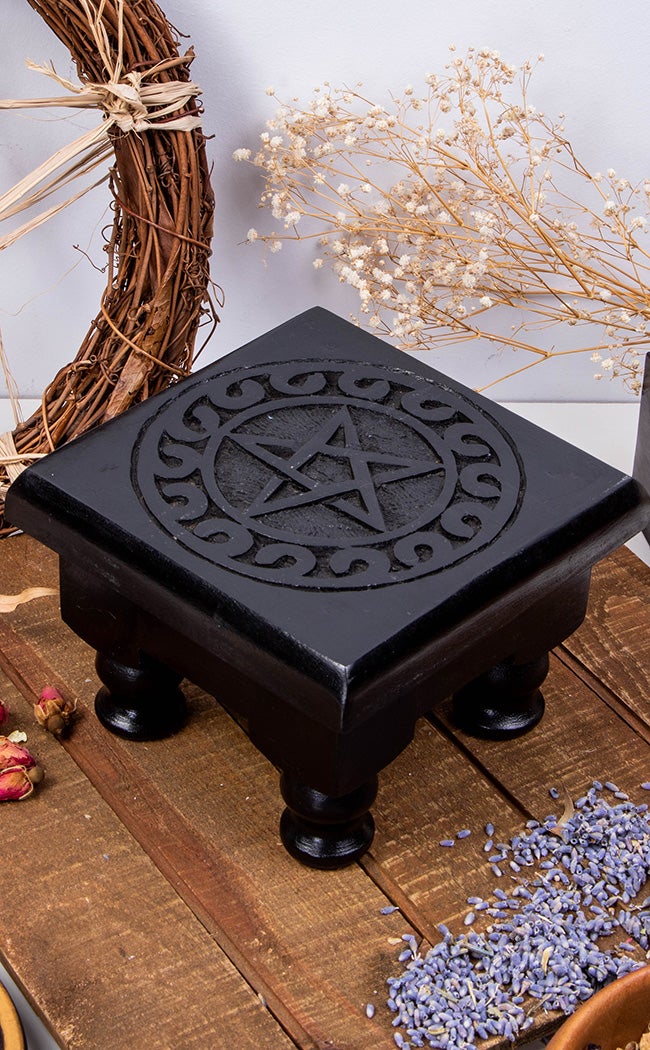 Altar Table | Pentagram Print Black-TB-Tragic Beautiful