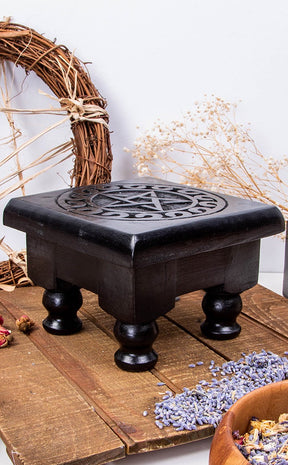 Altar Table | Pentagram Print Black-TB-Tragic Beautiful