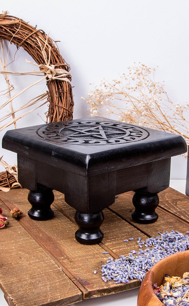 Altar Table | Pentagram Print Black-TB-Tragic Beautiful