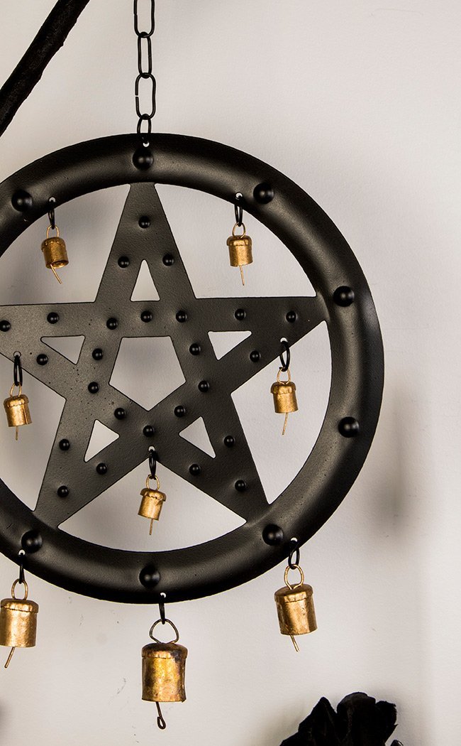 Black Pentagram Wind Chime-TB-Tragic Beautiful
