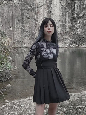 Stone Silence Pleated Dress | Black