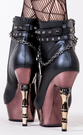 MUERTO-1001 Black & Pewter Steampunk Boots-Demonia-Tragic Beautiful