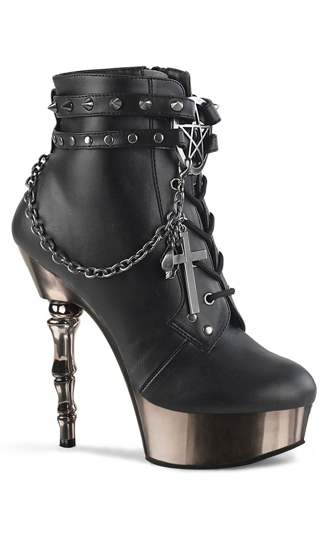 MUERTO-1001 Black/Pewter Chrome Boots-Demonia-Tragic Beautiful