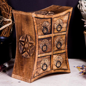 Pentacle Six Drawer Apothecary Box-TB-Tragic Beautiful