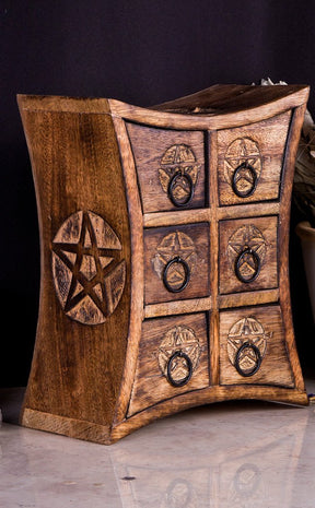 Pentacle Six Drawer Apothecary Box-TB-Tragic Beautiful