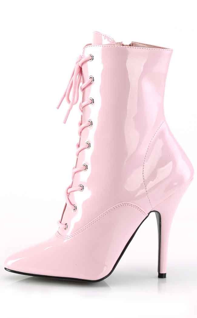 SEDUCE-1020 Baby Pink Patent Ankle Boots-Pleaser-Tragic Beautiful